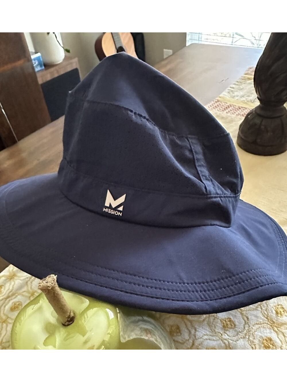 MISSION Pro Cooling Booney Hat Navy Upf 50 3” Wide Brim Mesh Design New
